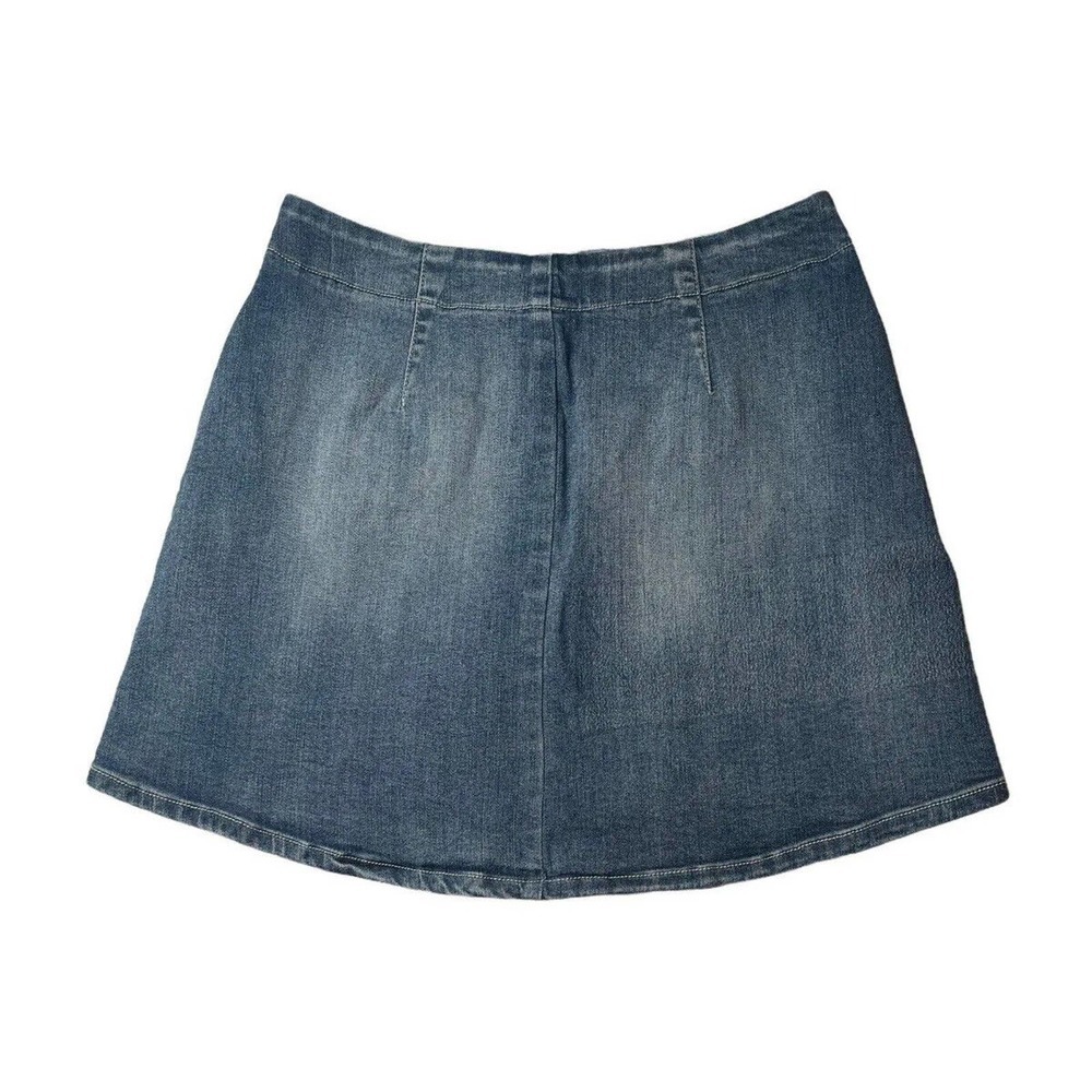 Juniors Rewash Vintage Reunion Full Front Zip Denim Jean Mini Skirt Size 5/27 - Picture 8 of 8